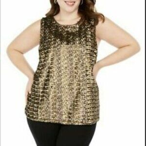 NWT INC Gold Sequin Blouse